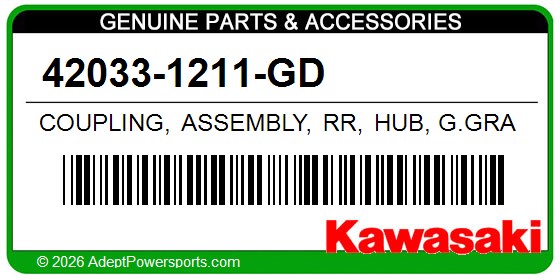Kawasaki 42033-1211-GD Coupling, Assembly, Rr, Hub, G.Gray
