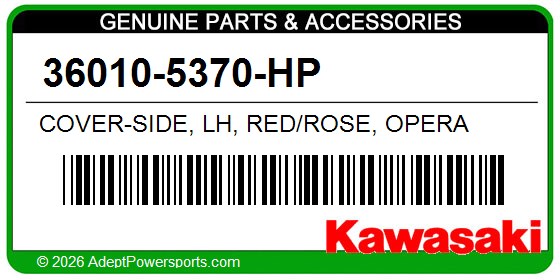 Kawasaki 36010-5370-HP Cover-Side, Lh, Red/Rose, Opera