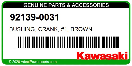 Kawasaki 92139-0031 Bushing, Crank, #1, Brown