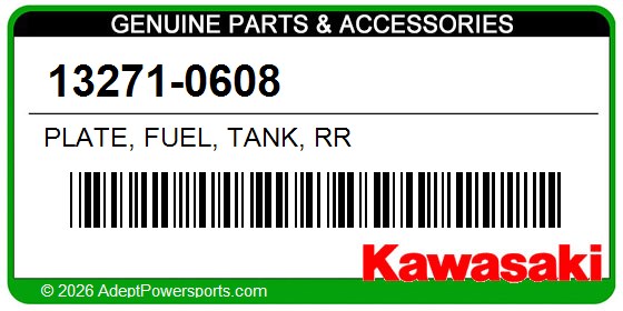 Kawasaki 13271-0608 Plate, Fuel, Tank, Rr