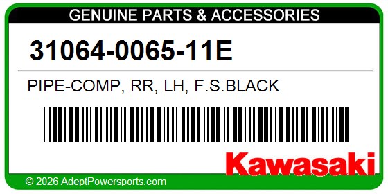 Kawasaki 31064-0065-11E Pipe-Comp, Rr, Lh, F.S.Black