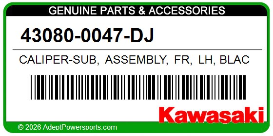 Kawasaki 43080-0047-DJ Caliper-Sub, Assembly, Fr, Lh, Black