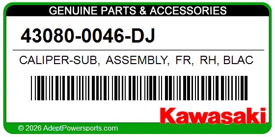 Kawasaki 43080-0046-DJ Caliper-Sub, Assembly, Fr, Rh, Black