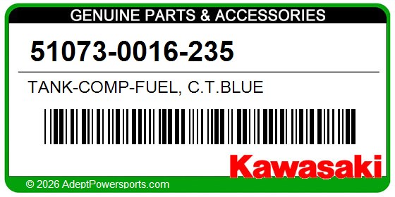 Kawasaki 51073-0016-235 Tank-Comp-Fuel, C.T.Blue