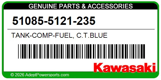 Kawasaki 51085-5121-235 Tank-Comp-Fuel, C.T.Blue