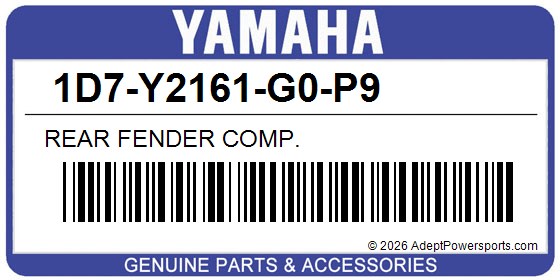 Yamaha 1D7-Y2161-G0-P9 Rear Fender Comp.