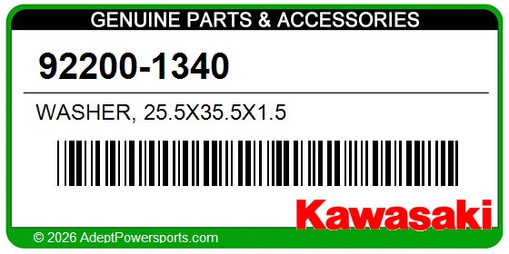 Kawasaki 92200-1340 Washer, 25.5X35.5X1.5