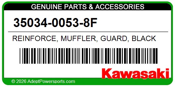 Kawasaki 35034-0053-8F Reinforce, Muffler, Guard, Black