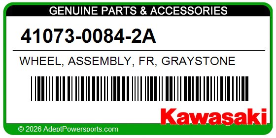 Kawasaki 41073-0084-2A Wheel, Assembly, Fr, Graystone
