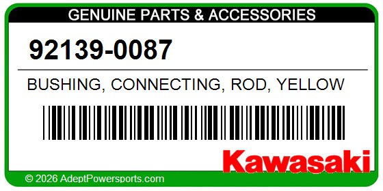 Kawasaki 92139-0087 Bushing, Connecting, Rod, Yellow