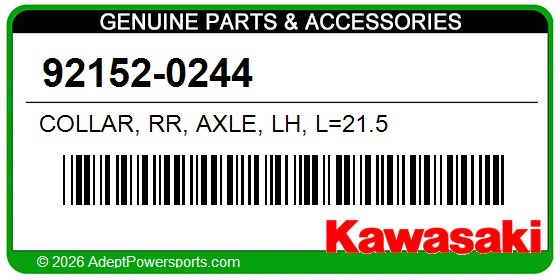 Kawasaki 92152-0244 Collar, Rr, Axle, Lh, L=21.5