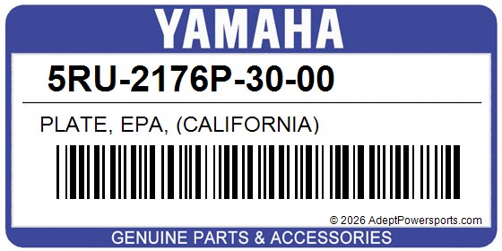 Yamaha 5RU-2176P-30-00 Plate, Epa, (California)