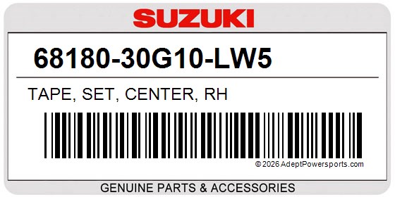 Suzuki 68180-30G10-LW5 Tape, Set, Center, Rh
