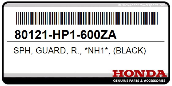 Honda 80121-HP1-600ZA Sph, Guard, R., *Nh1*, (Black)