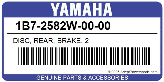 Yamaha 1B7-2582W-00-00 Disc, Rear, Brake, 2