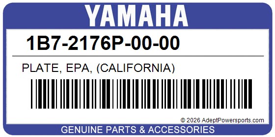 Yamaha 1B7-2176P-00-00 Plate, Epa, (California)