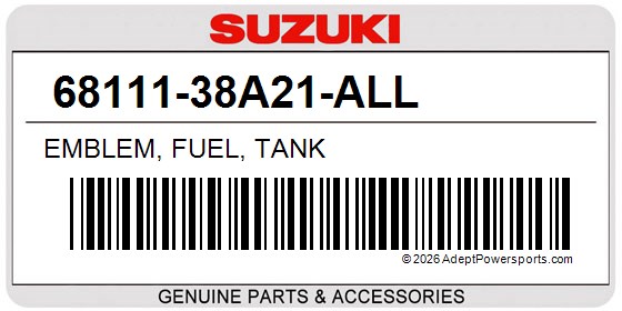 Suzuki 68111-38A21-ALL Emblem, Fuel, Tank