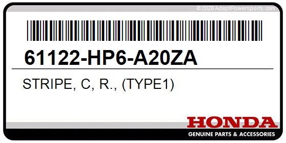 Honda 61122-HP6-A20ZA Stripe, C, R., (Type1)