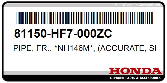 Honda 81150-HF7-000ZC Pipe, Fr., *Nh146m*, (Accurate, Silver, Metallic)