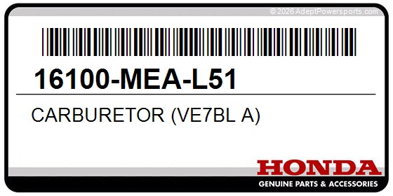 Honda 16100-MEA-L51 Carburetor (Ve7bl A)