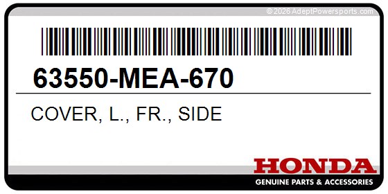Honda 63550-MEA-670 Cover, L., Fr., Side