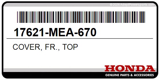 Honda 17621-MEA-670 Cover, Fr., Top