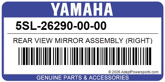 Yamaha 5SL-26290-00-00 Rear View Mirror Assembly (Right)