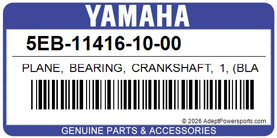 Yamaha 5EB-11416-10-00 Plane, Bearing, Crankshaft, 1, (Black)