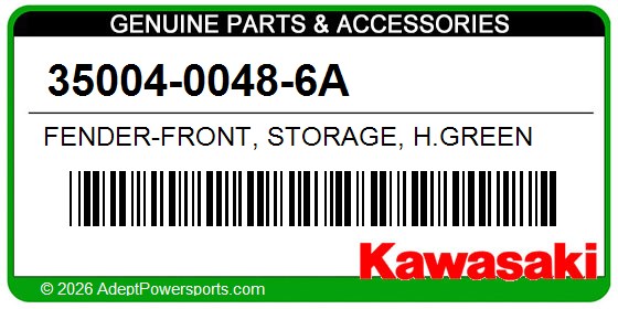 Kawasaki 35004-0048-6A Fender-Front, Storage, H.Green