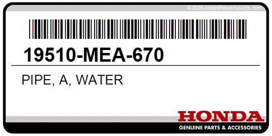 Honda 19510-MEA-670 Pipe, A, Water