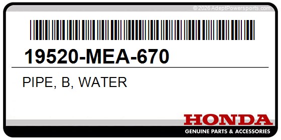 Honda 19520-MEA-670 Pipe, B, Water