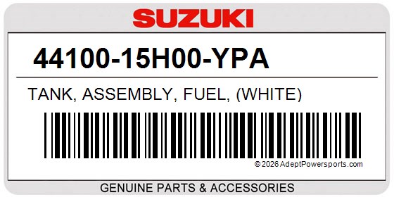 Suzuki 44100-15H00-YPA Tank, Assembly, Fuel, (White)
