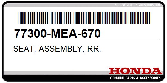 Honda 77300-MEA-670 Seat, Assembly, Rr.