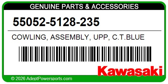 Kawasaki 55052-5128-235 Cowling, Assembly, Upp, C.T.Blue