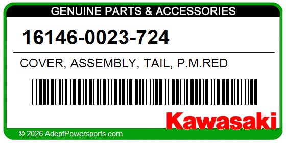 Kawasaki 16146-0023-724 Cover, Assembly, Tail, P.M.Red