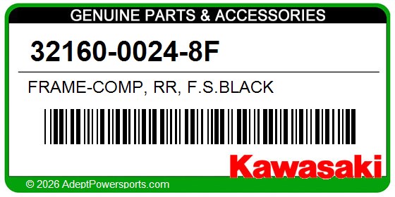 Kawasaki 32160-0024-8F Frame-Comp, Rr, F.S.Black