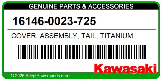 Kawasaki 16146-0023-725 Cover, Assembly, Tail, Titanium