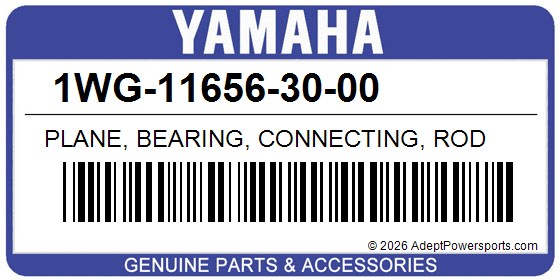 Yamaha 1WG-11656-30-00 Plane, Bearing, Connecting, Rod