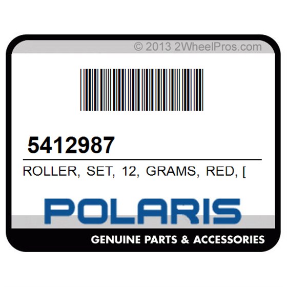 Polaris 5412987 Roller, Set, 12, Grams, Red, [High, Elev.]