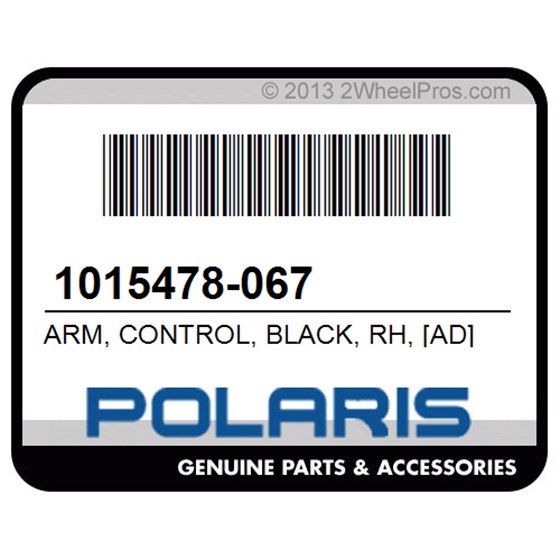Polaris 1015478-067 Arm, Control, Black, Rh, [Ad]