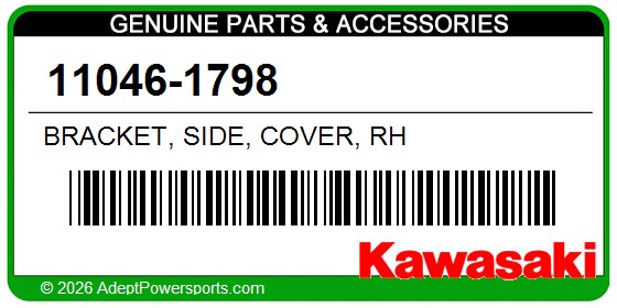 Kawasaki 11046-1798 Bracket, Side, Cover, Rh