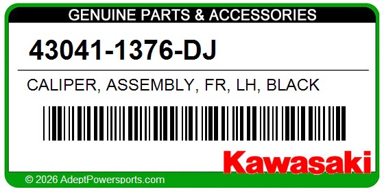 Kawasaki 43041-1376-DJ Caliper, Assembly, Fr, Lh, Black