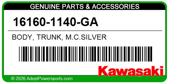 Kawasaki 16160-1140-GA Body, Trunk, M.C.Silver