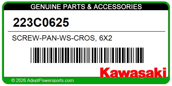 Kawasaki 223C0625 Screw-Pan-Ws-Cros, 6X2