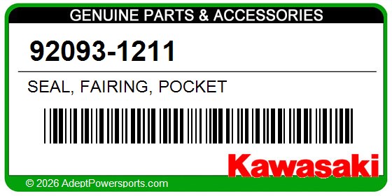 Kawasaki 92093-1211 Seal, Fairing, Pocket