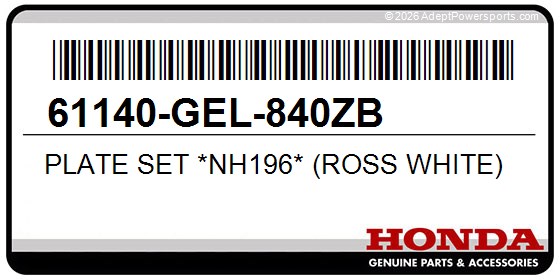 Honda 61140-GEL-840ZB Plate Set *Nh196* (Ross White)