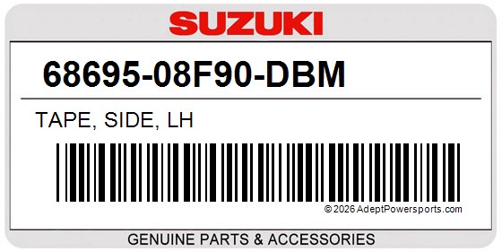 Suzuki 68695-08F90-DBM Tape, Side, Lh