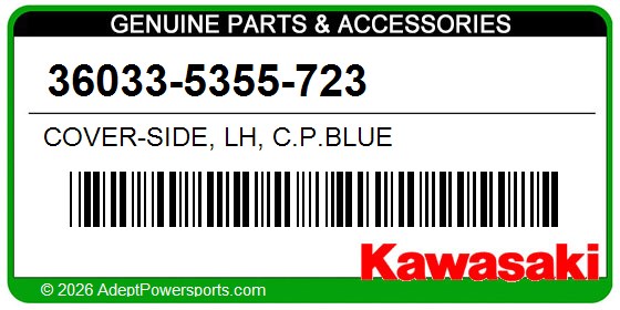 Kawasaki 36033-5355-723 Cover-Side, Lh, C.P.Blue