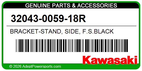 Kawasaki 32043-0059-18R Bracket-Stand, Side, F.S.Black