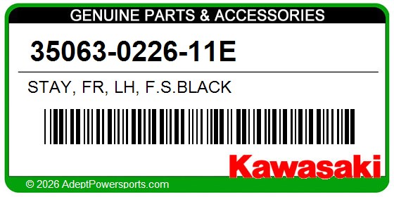 Kawasaki 35063-0226-11E Stay, Fr, Lh, F.S.Black
